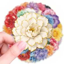 56pcs Colorful Floral Creative PET Stickers, Perfect For Scrapbooking, Journals, Laptops, Bumpers, Skateboards, Water Bottles, Computers, Phones And Other DIY Creative Graffiti Sticker Toys - Multicolor - View 6