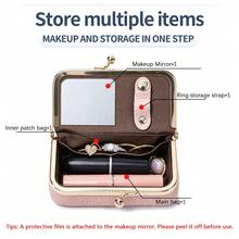 Set Kombinasi (Satu Paket Cincin + Satu Amplop Merah) Tas Penyimpanan Perhiasan Wanita, Tas Headphone Kecil, Kotak Penyimpanan Aksesoris Cincin, Kalung, Anting, Hadiah untuk Wanita - MultiWarna - View 2