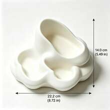 White Cloud-Shaped Wavy Multi-Compartment Desktop Organizer Storage Box, Modern Artistic Design Vanity Organizer For Perfume Bottles, Lipstick, Cosmetics And Stationery - White - View 7