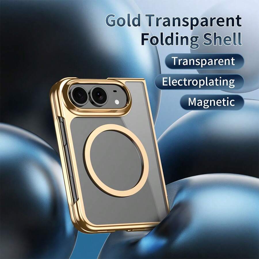 Casing Ponsel Magnetik Transparan Kompatibel dengan iPhone Duo, Pelindung Ponsel Transparan Ultra Tipis + Pelindung Layar 2-in-1, dengan Tepi Berlapis Elektrolit, Pelindung Lensa Kamera Terintegrasi, Kompatibel dengan MagSafe, Bagian Belakang Keras Anti-Menguning, Kompatibel dengan iPhone Duo