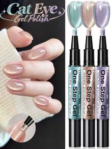 LIMEGIRL One-Step Pearl Cat Eye Gel Nail Polish, Magnetic Shiny, 3-In-1 Soak-Off UV/LED Gel, Suitable For DIY Nail Art, Multiple Colors - Multicolor - View 2