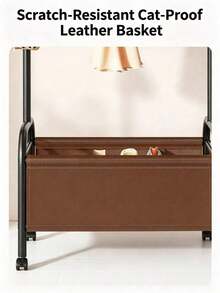 1pc Floor Standing Coat Rack With Wheels, Equipped With Storage Basket, Movable Floor Hanger, With Rollers And Side Hooks, Easy To Move, Space Saving, Sturdy Metal Hanger, Suitable For Bedroom And Entryway, 2 Colors Available - Multicolor - View 9