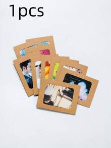 20/10/1pc Vintage Kraft Paper Photo Frame With Clips And Jute Rope, For Banner Home Decor, Suitable For Wedding, Anniversary, Birthday, Holiday Party, Clip-On Photo Display Rack, Multi-Functional Hanging Photo Banner, For Home And Office Decoration - Picture Frame - View 6