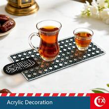 TX Acrylic Tray And Tissue Box Set, Rectangular Welcome/Reception Phrase Tray, Transparent Napkin Holder, For Entertaining Guests/Afternoon Tea/Coffee Table Decoration, Suitable For Home, Living Room And Wedding Party Decoration. - Multicolor - View 10