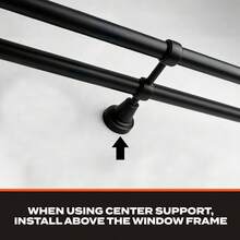 Double Curtain Rod Industrial Pipe Wrap Design 3/4 Inch Heavy Duty Wrap-Around Double Curtain Rod Adjustable Black Telescopic Curtain Rod Suitable For Windows, Living Room, Glass Sliding Doors - Industrial Style Double Rod - Black - View 9