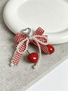 1pc Elegant Cute Zinc Alloy Bowknot Pearl Pendant Phone Case Keychain All Seasons - Multicolor - View 4
