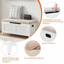 Storage Benches & Ottomans - White - View 7