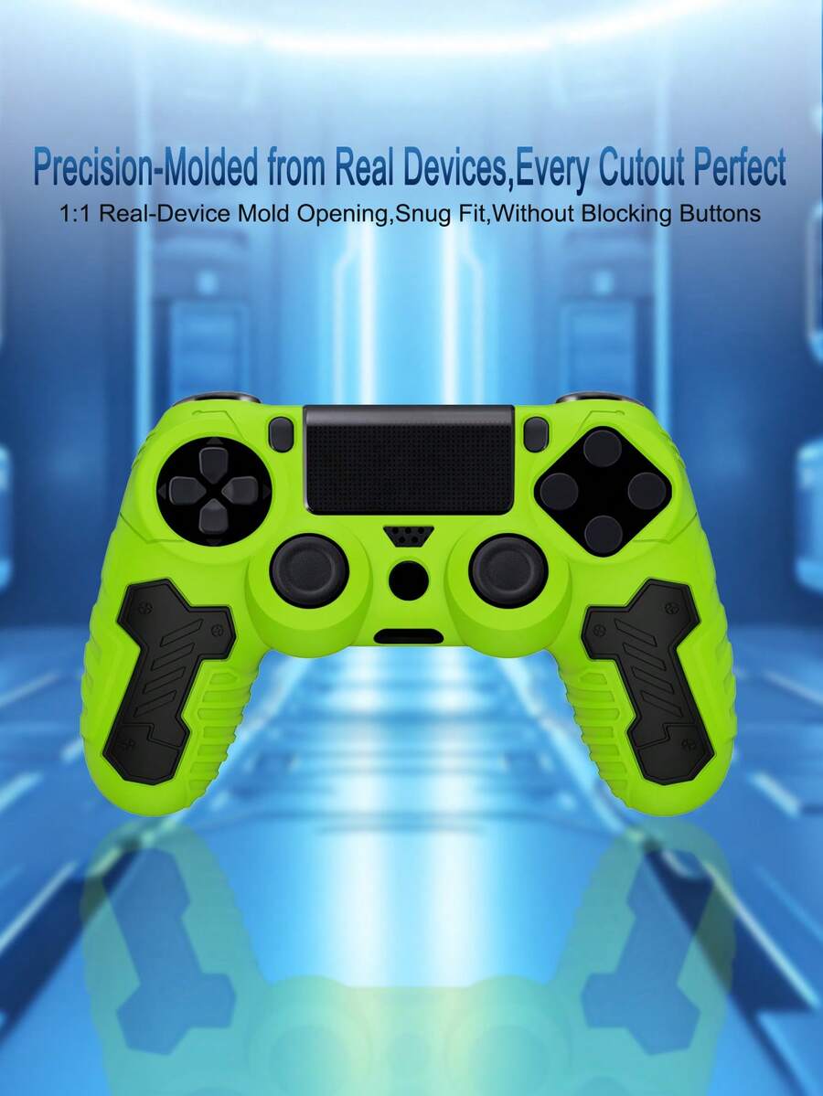 Compatible With PlayStation 4, Thickened Dual-Color Design Controller Grip, Anti-Slip, Anti-Sweat, Anti-Drop, Anti-Dust, Anti-Scratch, Enhanced Gaming Control - View 1