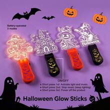 Children's Handheld LED Glowing Stick Music Light Atmosphere Fluorescent Stick Toy Fun Pumpkin Pattern Home Indoor Outdoor Celebration Party Activity Interactive Game Halloween Christmas Holiday Decoration Suitable For Boys And Girls Small Gift - Multicolor - View 8