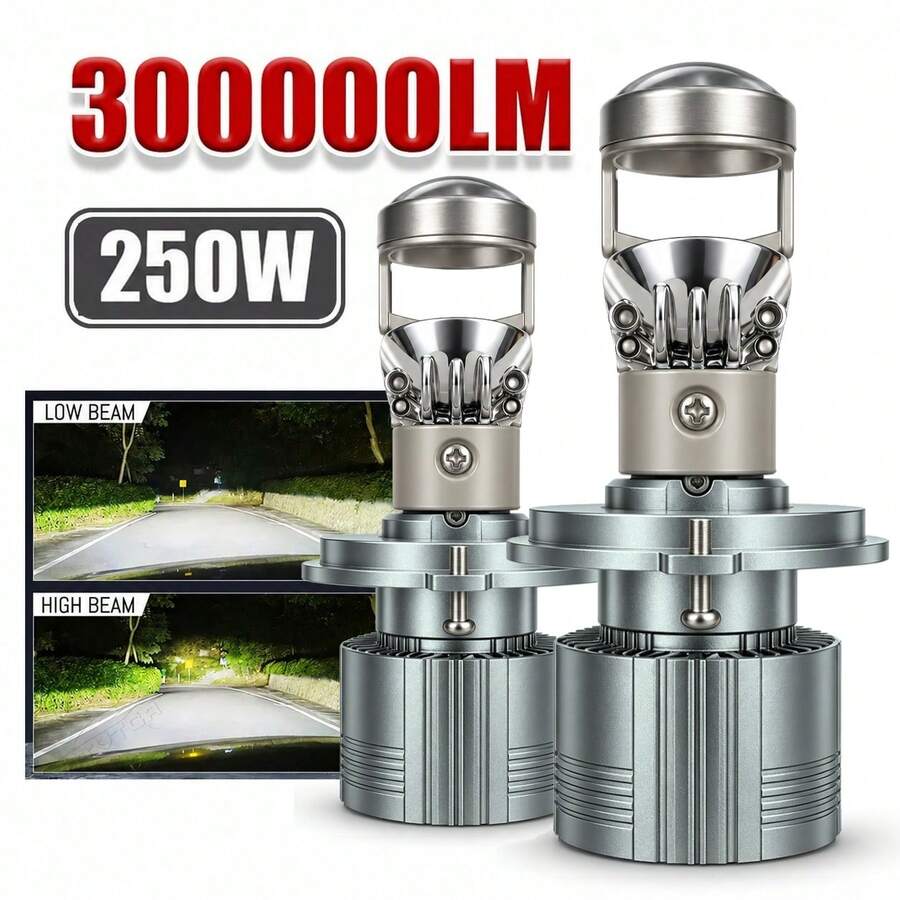 HYNBYZJ 2pcs H7 H4 H11 LED Projector Lens Headlights 9005 9006 HB3 HB4 Car Bulbs 6000K Canbus Turbo High Power Mini Car Fog Lights
