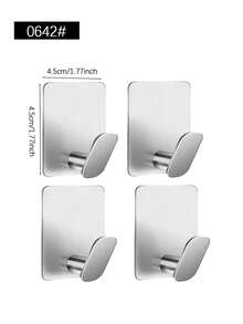 Adhesive Towel Hook For Bathroom, Wall-Mounted Bathrobe Rack, No Drilling Required, Home Bathroom Decor, Bathroom Storage, Easy To Install, Suitable For Kitchen, Bathroom, Shower, Keys, Towels And Clothes Hanger - Multicolor - View 12
