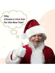 Shiny Christmas Ball Cap With Plush Pom Pom - Adult Holiday Party Costume Accessory - Multicolor - View 4