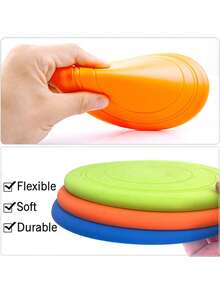 Soft Silicone Dog , Puppy Toy, Lightweight And Soft Floating Disc, Pet Puppy Training Interactive Toy, Suitable For Puppies And Adult Dogs Outdoor Fun Training And Exercise, Not Suitable For Aggressive Chewers, Toy - Multicolor - View 5