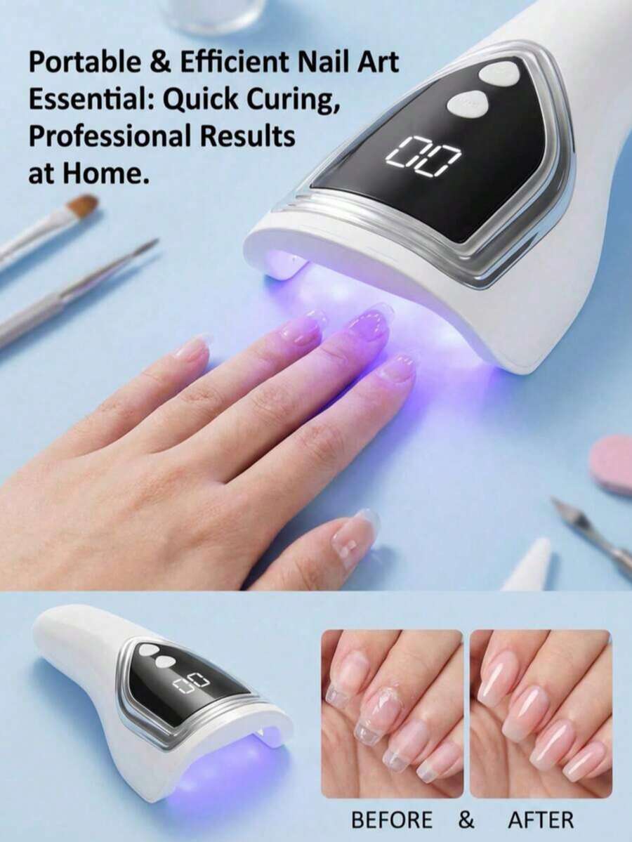 Portable Hand-Held Nail Polish Lamp, Ergonomic Comfortable Grip, Equipped With LCD Display Timing Function, Fast Drying, Suitable For Gel Nail Polish, Nail Polish Patch And Rhinestone Decoration, Is The Best Gift For Girlfriend, Gel Nail Polish Dryer