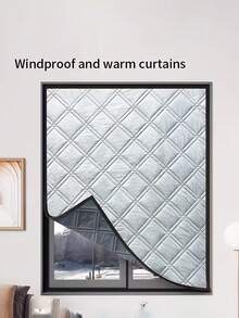 Winter Window Thermal Insulation Film, Quilted Windproof Cold Barrier Curtain, Self-Adhesive Warm Window Cover For Home Bedroom - Multicolor - View 1