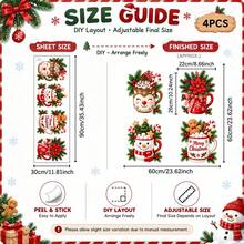 Christmas Kitchen Cabinet Stickers, Christmas Mug Stickers, Gingerbread Man Snowman Cup, Holiday Decoration, Suitable For Refrigerator Door, Pantry Cabinet, Home Decor - Christmas Wall Decals - View 8