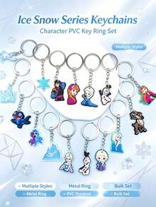 Disney Frozen Soft Rubber Keychain Elsa Anna Olaf PVC Figurine Backpack Charm Small Gift - A - View 4
