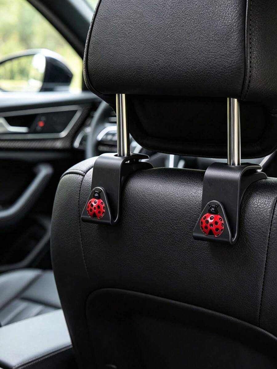 2pcs Resin Beetle Decorative Car Seat Hooks Hidden Backrest Hooks Multi-Functional Creative Small Hooks - A - View 1
