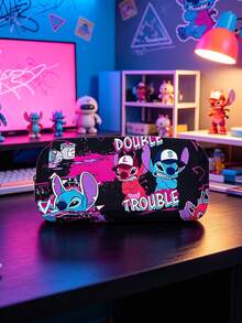 Disney 1 túi đựng bút lớn 2 khóa kéo in hình anime Stitch, túi đựng đồ dùng học tập để bàn dung tích lớn, túi đựng văn phòng phẩm đa năng cầm tay cho trường học và văn phòng - Nhiều màu - Xem 1