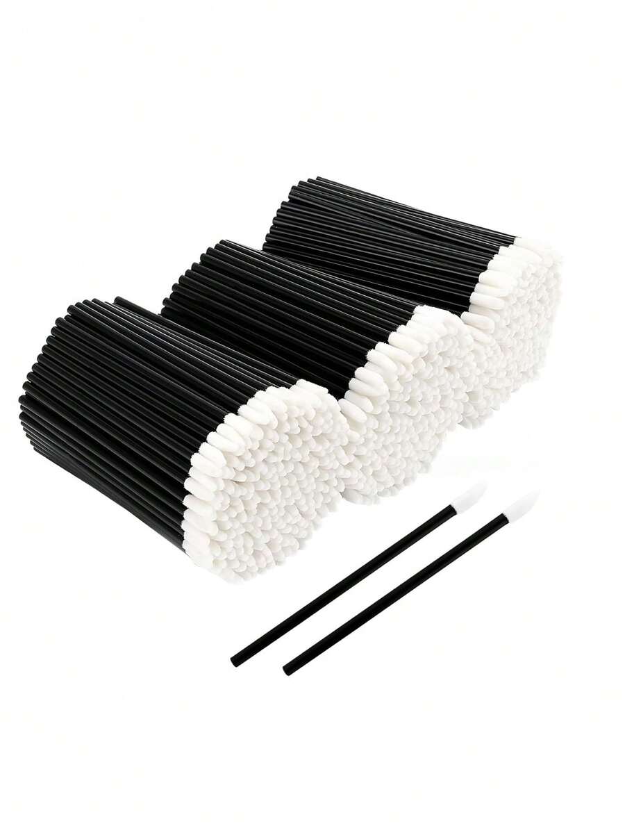Disposable Lip Brushes, Lipstick/Lip Gloss Applicators, And Lint-Free Cosmetic Swabs; Suitable For Applying Lipstick, Cleaning Eyelashes, And Applying Lip Makeup.