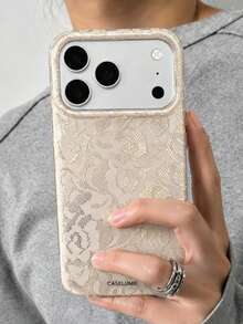 Casing Ponsel Bergaya Vintage Estetika Renda Bunga Berkilau Payet, Kompatibel Dengan iPhone 18 Pro Max 18 Pro 17 Pro Max 17 Pro 17 16 Pro Max 16 Pro 16 15 Pro Max 15 Pro 15 14 Pro Max 14 Pro 14 13 Pro Max 13 Pro 13 12 11, Casing Lembut Berkilau Elegan dengan Pola Riak Air - putih pucat - View 3