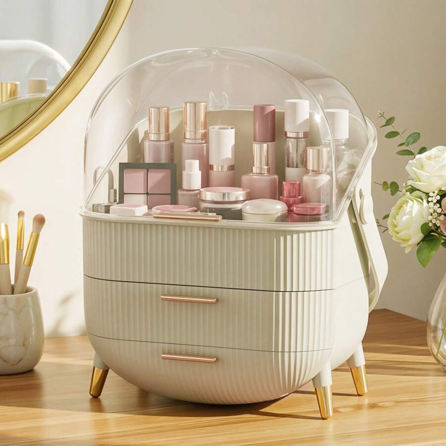 LIVINGANDHOME 14 Colors Multi-Function Makeup Storage Case, Cosmetics Organizer, Jewelry Organizer Case, Finishing Box, Makeup Storage Box, Cosmetic Box, JewelryBox, Makeup Organizer, Makeup Storage Organizer,Cabinet Decorative - Light Green - View 1