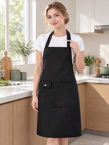 1pc Newly Upgraded Waterproof Kitchen Apron, Women's Apron, Stain-Resistant And Waterproof Dual Function, Adjustable Neck Strap, Multi-Pocket Design, Suitable For Kitchen, Cafe, BBQ, Outdoor, Woodworking And More Occasions - Multicolor - View 4