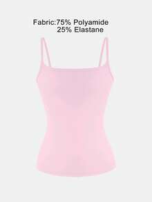 XLLAIS Sexy Backless Women Tank Top, Elastic Casual Spaghetti Strap Camisole Summer - Baby Pink - View 7