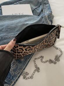 1pc Brown Vintage Leopard Print PU Envelope Crossbody Bag For Women - Brown - View 6