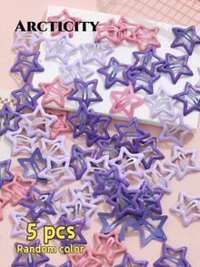 20pcs/Set Women's Purple Star Hair Accessories Set, Star Hair Clips & Bangs Clips, Dreamy Hair Clips, Suitable For Daily Wear And Concert Support - Purple Mixed Color - View 9