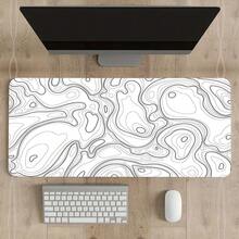 Black And White Mouse Pad, Topographic Map Large Gaming Mouse Pad - Extended Contour Mouse Pad, Laptop Keyboard Pad, With Non-Slip Rubber Base, Stitched Edge Soft Cloth Mouse Pad, For Home Office - View 5