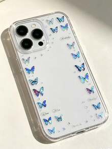 1pc Blue Gradient Butterfly Sticker, Gradient Blue Butterfly Of Various Sizes, Delicate And Transparent Wing Texture, Rich Color Layers, Suitable For Cameras, Tablets, Earphone Cases, Water Bottles, Aromatherapy Containers, Etc., Adding A Clear And Dreamy Atmosphere To Various Personal Items - Blue Gradient Butterfly - View 2