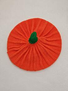 1pc Cute Pumpkin Hat, Women's Knitted Pumpkin Beanie, Soft & Warm, Elastic & Comfortable, Suitable For Halloween Party And Autumn/Winter Holiday Accessory - Multicolor - View 10