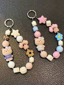 Self-Made Mobile Phone Chain - Japanese-Style Star Cat Phone Case Hanger Rope - Cool DIY Beaded Random Beads Camera Chain Mobile Phone Anti-Loss Rope - New Style Pendant - High-End Style For Women - Multicolor - View 1