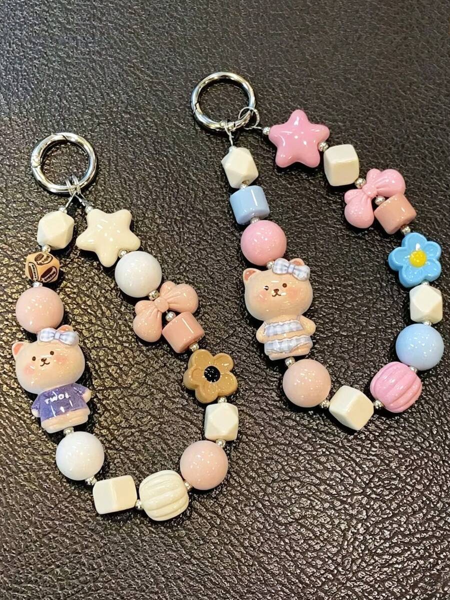 Self-Made Mobile Phone Chain - Japanese-Style Star Cat Phone Case Hanger Rope - Cool DIY Beaded Random Beads Camera Chain Mobile Phone Anti-Loss Rope - New Style Pendant - High-End Style For Women - Multicolor - View 1