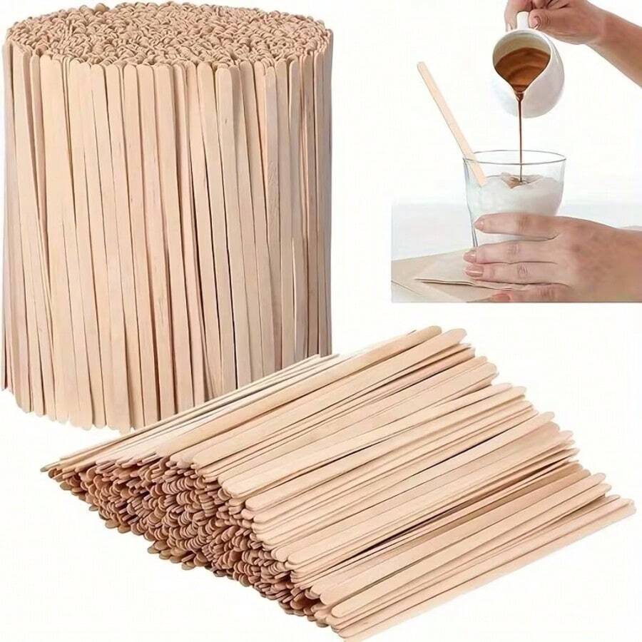 Coffee Stir Sticks 14 Cm/5.5 Inches Disposable Beverage Stir Sticks, Round-Headed Design, Suitable For Coffee, Tea, Hot Chocolate, Coffee Bar Supplies, Hot And Cold Drinks, Coffee Bar Accessories. - Multicolor - View 1