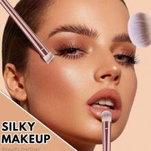 Set Kuas Makeup 15 Buah dan 1 Hadiah Kuas Makeup, Kuas Kosmetik Lembut dan Padat untuk Alas Bedak, Bedak, Perona Pipi, Concealer, Contour, Highlight, Kit Kuas Makeup Wajah & Mata Lengkap, Pegangan untuk Pemula Makeup dan Aplikasi Makeup Sehari-hari & Pesta - Berwarna merah muda - View 3