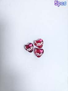 5pcs 14mm Dopamine Plated Double-Sided Heart Glass Beads DIY Necklace Bracelet Pendant Accessories Material - Heart-shaped Glass Beads - View 12