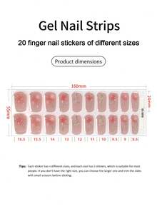 Christmas Semi Cured Gel Nail Strips, 20Pcs Long Lasting Salon Quality Wraps, Easy Apply & Remove Gel Nail Stickers With UV Light - Dusty Pink - View 4