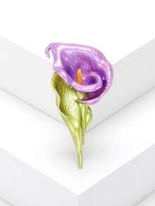 Exquisite Enamel Painted Calla Lily Brooch, Fashionable Elegant Flower Decorative Pin, Suitable For Clothing - Calla Lily - View 5