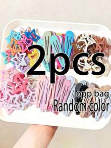 60/30/2pcs Star & Teardrop Snap Hair Clips, Cute Colorful Metal Hair Clips For Women, Non-Slip, Suitable For Fine & Thick Hair, Styling Accessory - Multicolor - View 13