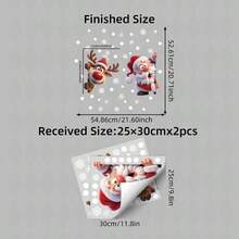 1/2 Sheets Christmas Window Clings,Cartoon Animal Penguin Reindeer Bear Static Clings, Reusable Holiday Decals For Kids Room Home Glass Decor - Multicolor - View 14