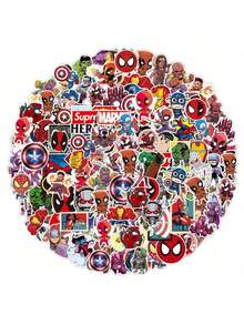 60pcs The Avengers Stickers Super Hero Decals Skateboard Laptop Motorcycle Waterproof Sticker Toys ﻿Festival Gifts Party Decorations For Boys And Girls(Random Style) - Multicolor - View 2