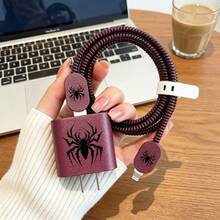Spider Pattern Data Cable Protector, Compatible With Apple 18W/20W Charger, Prevents Cable Breakage And Tangling, Say Goodbye To Messy Cables - Portable - Perfect Gift For Friends - Multicolor - View 6