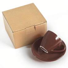 80 Ml Brown Porcelain Espresso Cup With Saucer, Shot Cup For Strong Espresso For Home Use - Brown - View 4