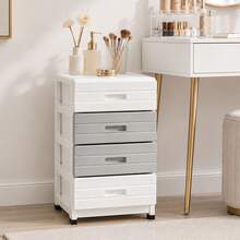 EZIFY 4/5/6-Tier Drawer Storage Cabinet, Modern Minimalist Design, Space-Saving Multi-Drawer Organizer, Portable Unit For Keys/Masks/Small Items, For Entryway/Hallway/Bedroom. - 6-tier White/Grey - View 5