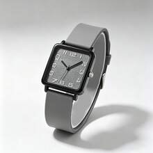Compact Women's Rectangular Case Silicone Strap Quartz Wristwatch, Casual Fashion Unisex Student Watch, Gift, Birthday Present - Rectangular Case - View 10
