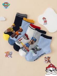 5雙 Paw Patrol 系列正版 Archie、Rubble 卡通兒童中筒襪 - 彩色 - 查看 7