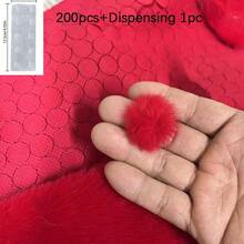 100pcs Faux Mink Fur Pom Poms, Plaid Design Pre-Cut Faux Fur, Ball Shaped, Handmade Pom Poms, Decorative Pom Poms, Soft Touch, Plaid Pattern Craft Material - Various - View 6