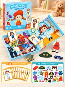Children's Desktop Magnetic Puzzle Game DIY Magnetic Book Crazy Face Dress-Up Game And Preschool Learning Activity, Travel STEM Toy, Fun Refrigerator Magnets Suitable For 3-8 Years Old - DIY Dress Up - View 4